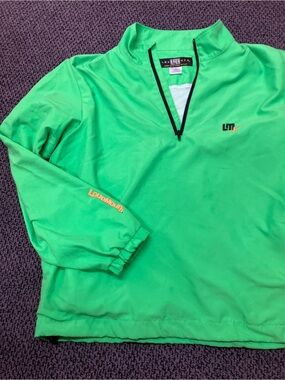 Loudmouth golf bright Green 1/4 Zip Pullover with Logo Detail.  EUC!
